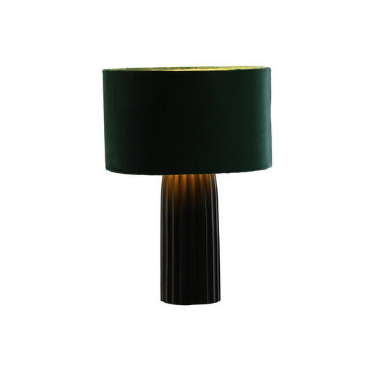 LAMPARA SOBREMESA ALUMINIO TERCIOPELO 26X26X37