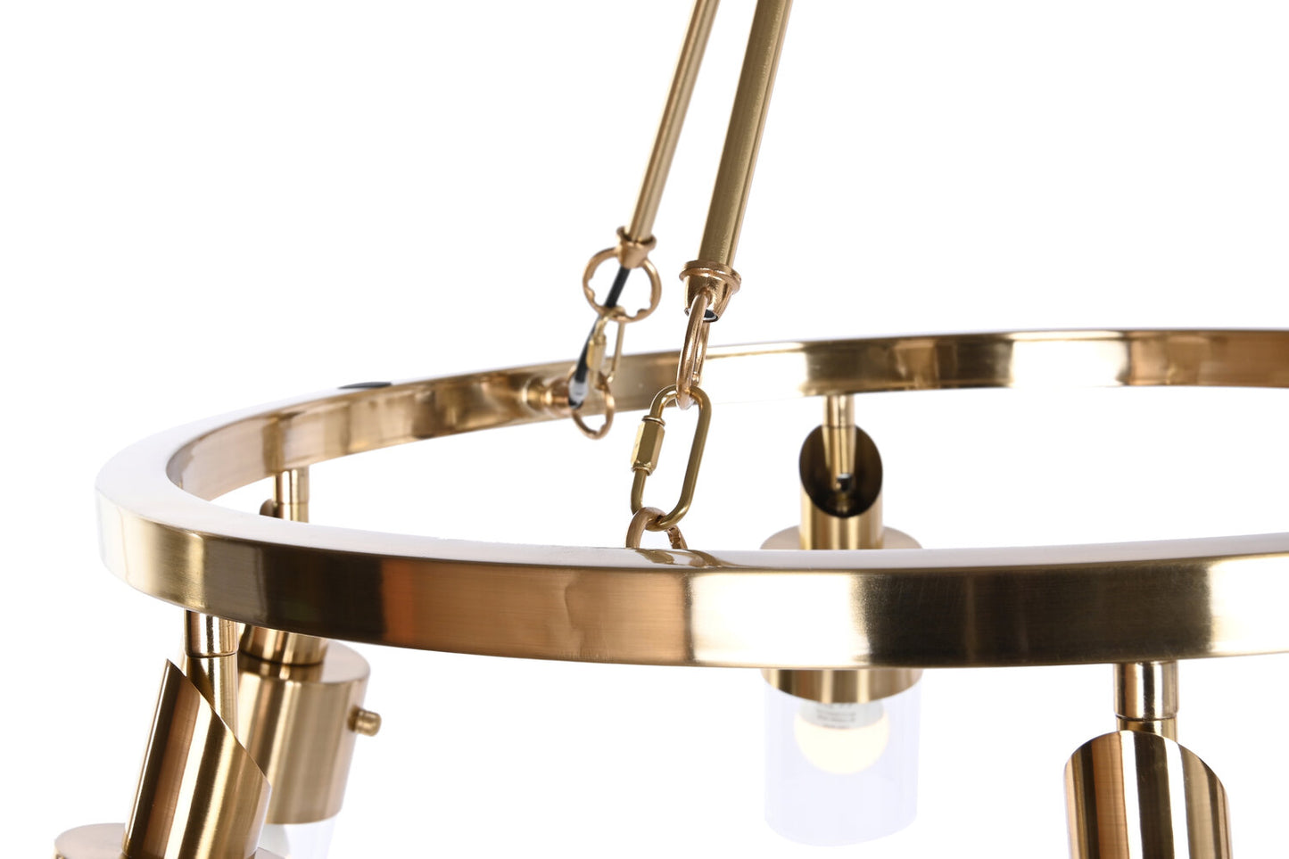 LAMPARA TECHO METAL CRISTAL 66X66X60 DORADO