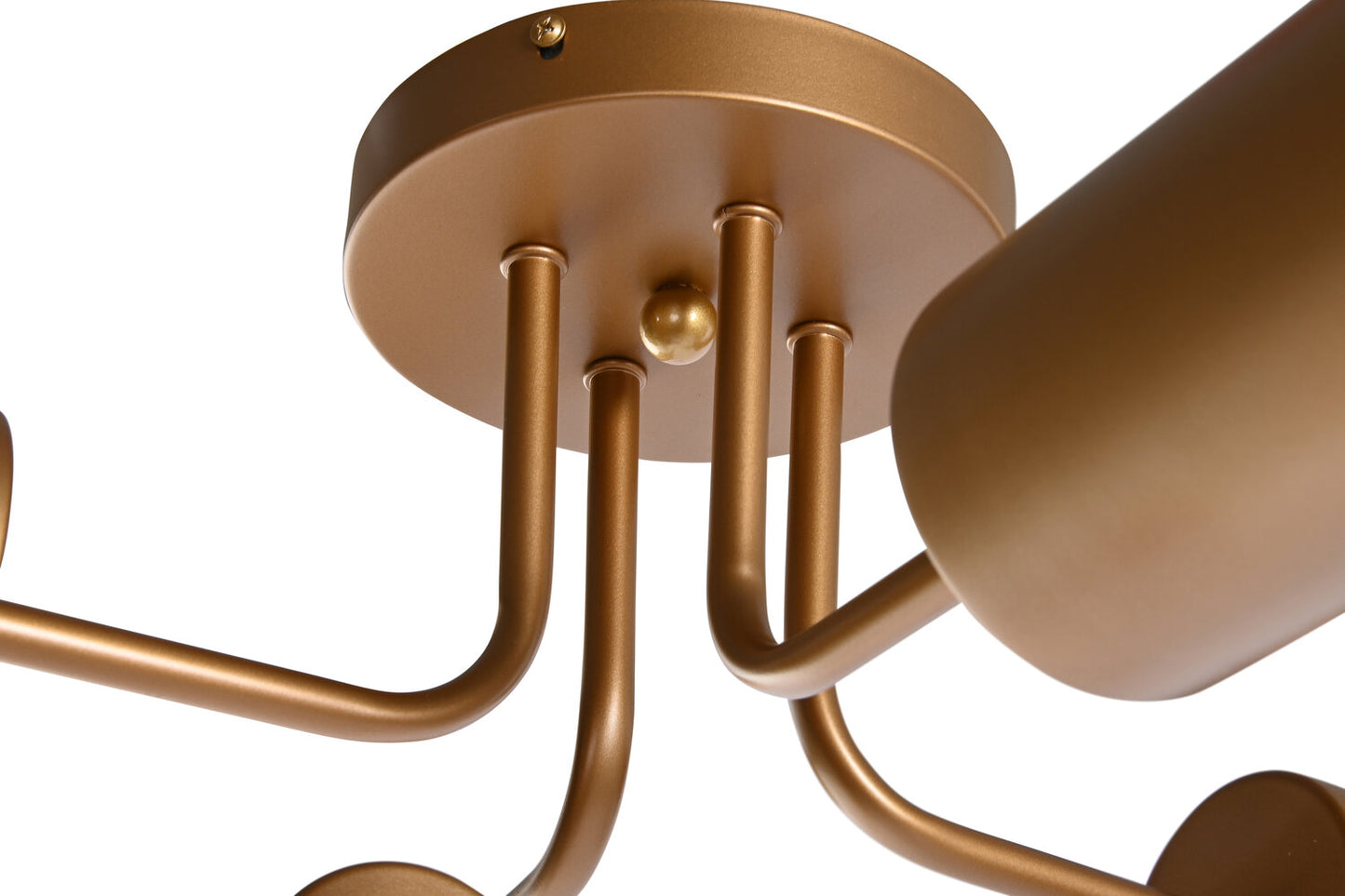 LAMPARA TECHO METAL 67X67X20 4 FOCOS DORADO