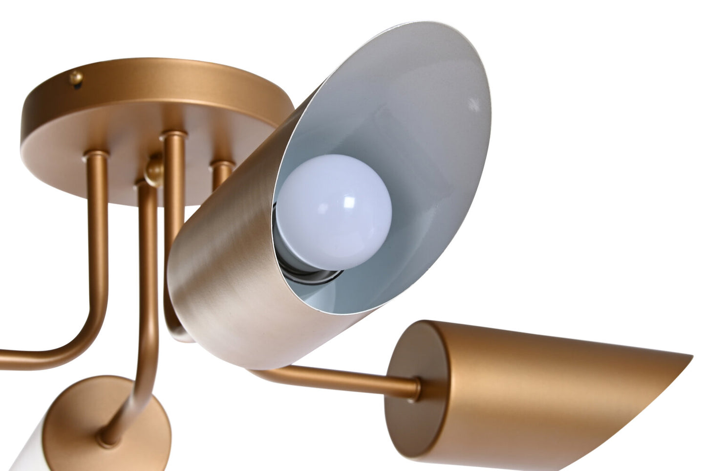 LAMPARA TECHO METAL 67X67X20 4 FOCOS DORADO