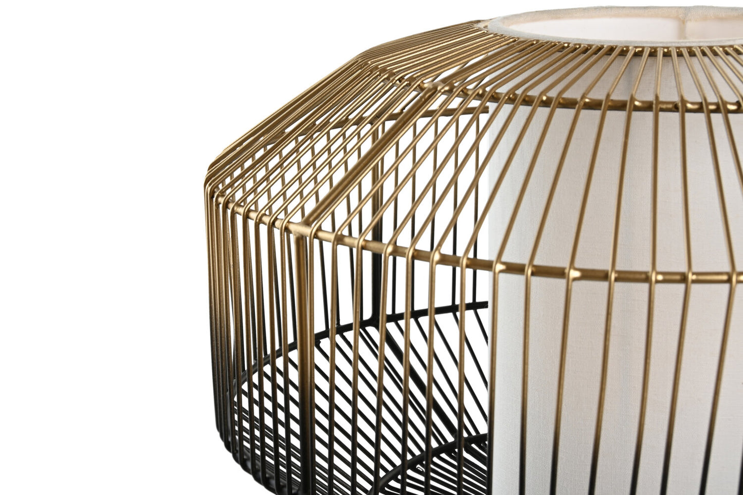 LAMPARA SOBREMESA HIERRO ALGODON 39X39X38 NEGRO