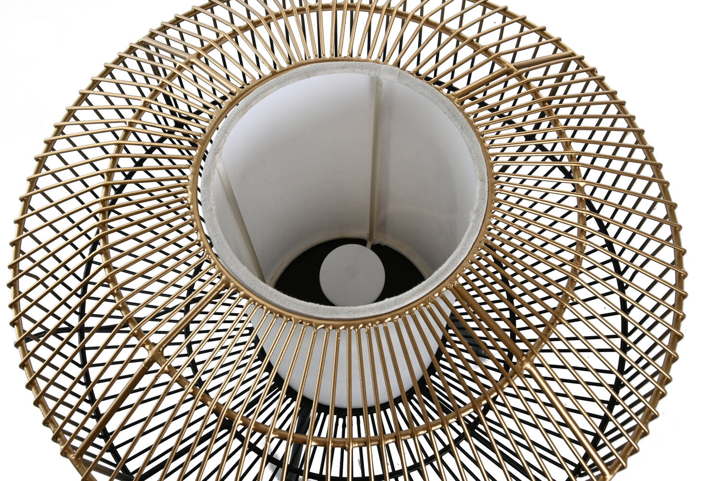 LAMPARA SOBREMESA HIERRO ALGODON 39X39X38 NEGRO