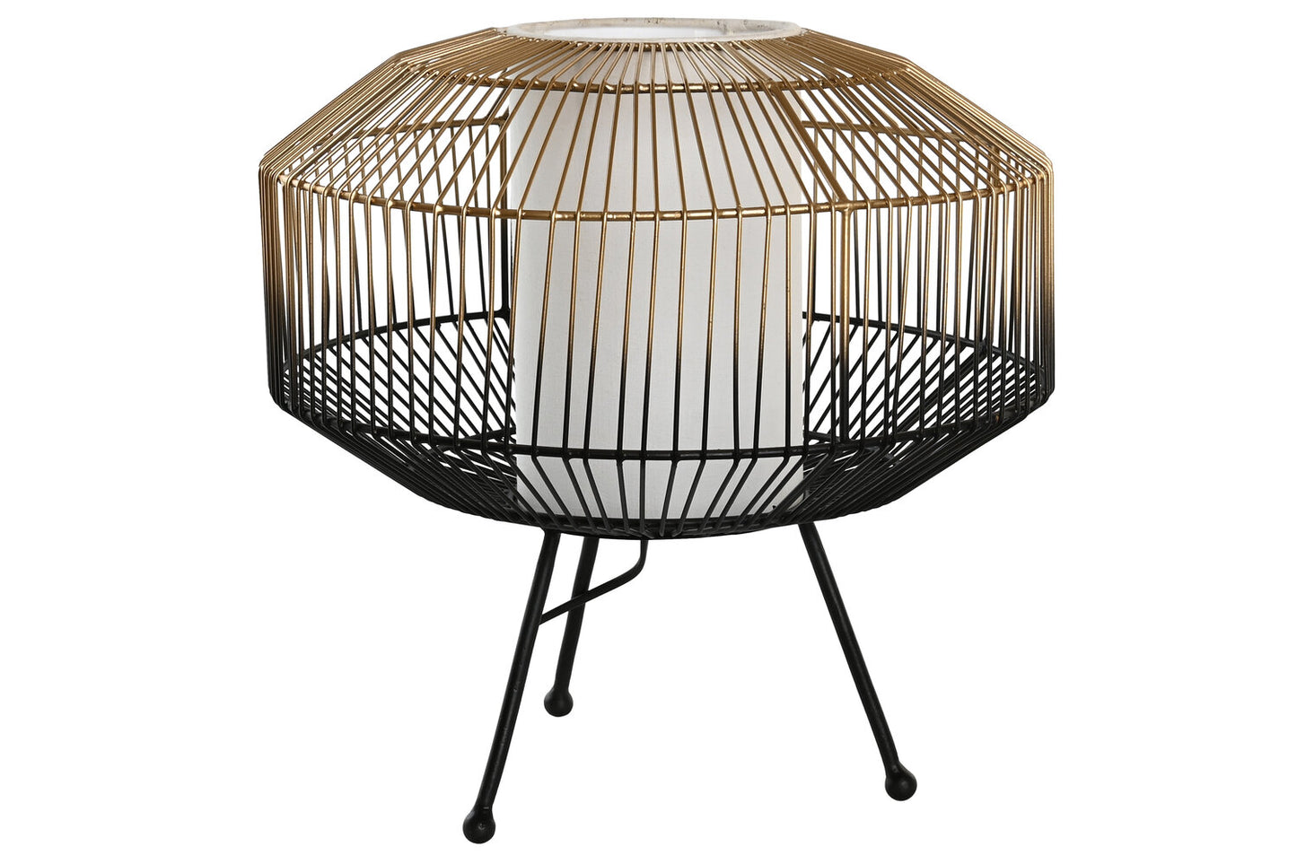 LAMPARA SOBREMESA HIERRO ALGODON 39X39X38 NEGRO