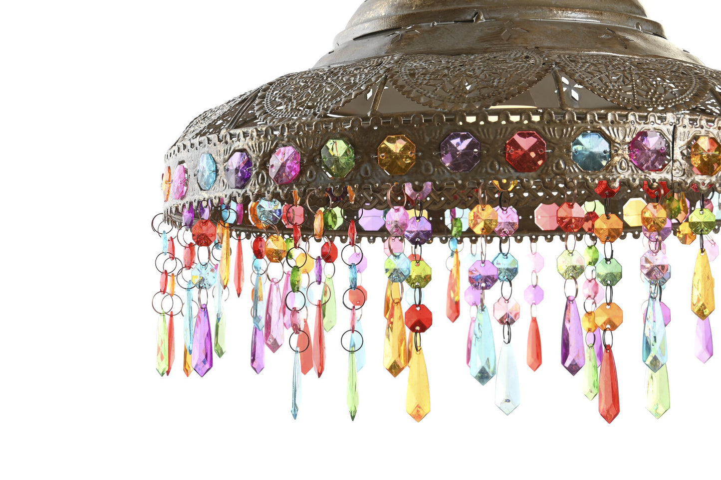 LAMPARA TECHO METAL ACRILICO 37X37X38 DORADO