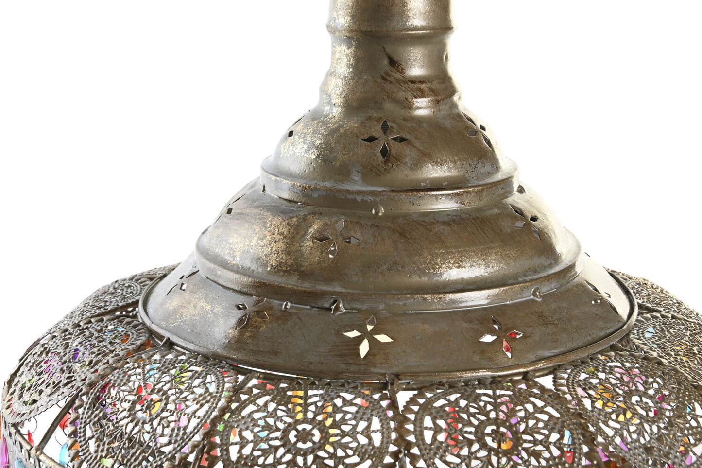 LAMPARA TECHO METAL ACRILICO 37X37X38 DORADO