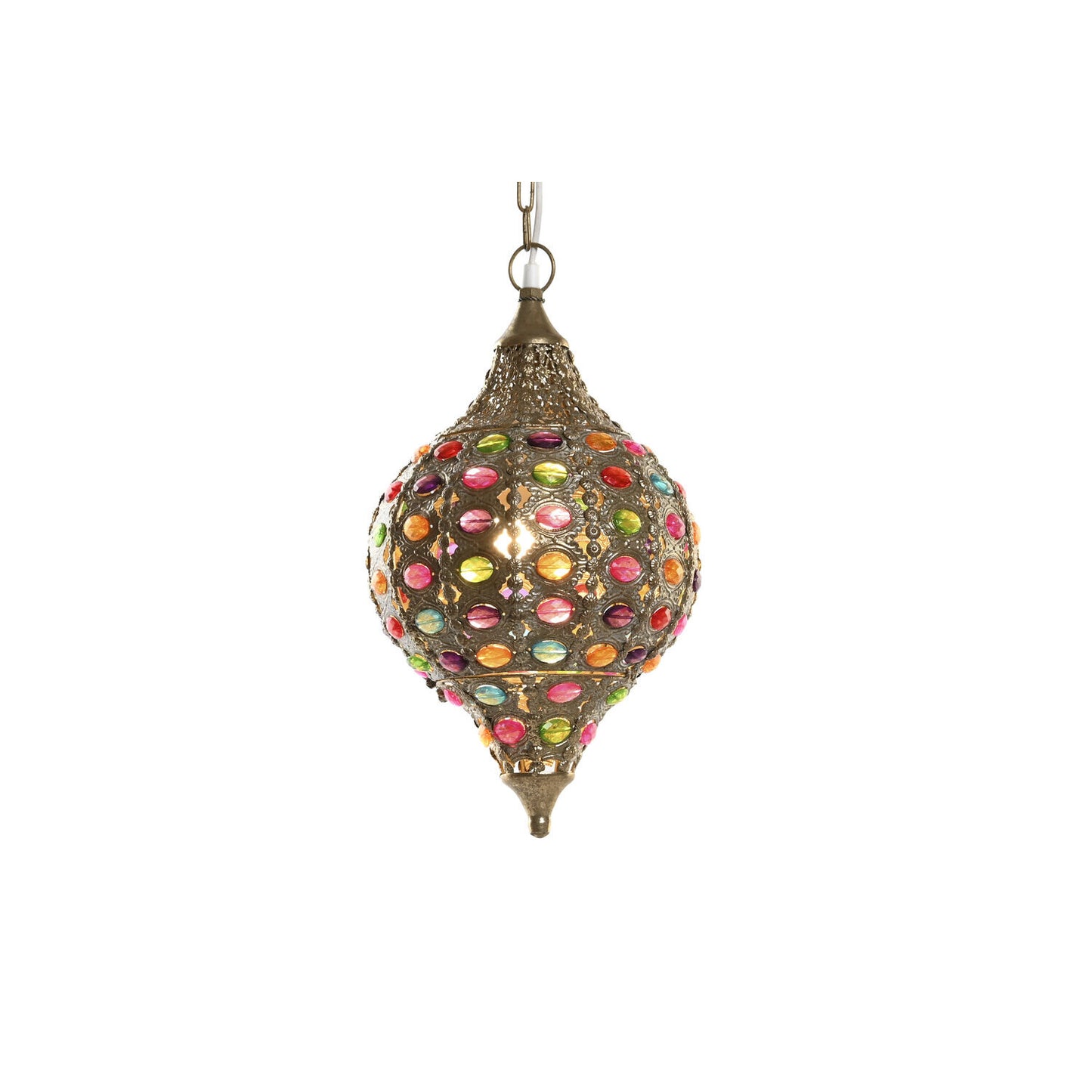 LAMPARA TECHO METAL ACRILICO 24X24X42 DORADO