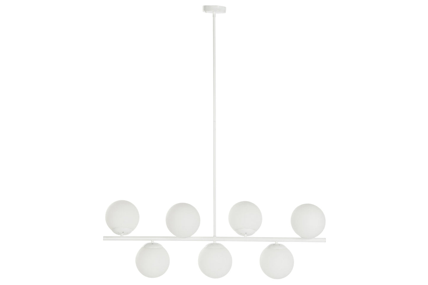 LAMPARA TECHO METAL CRISTAL 98X21X22 BOLAS BLANCO