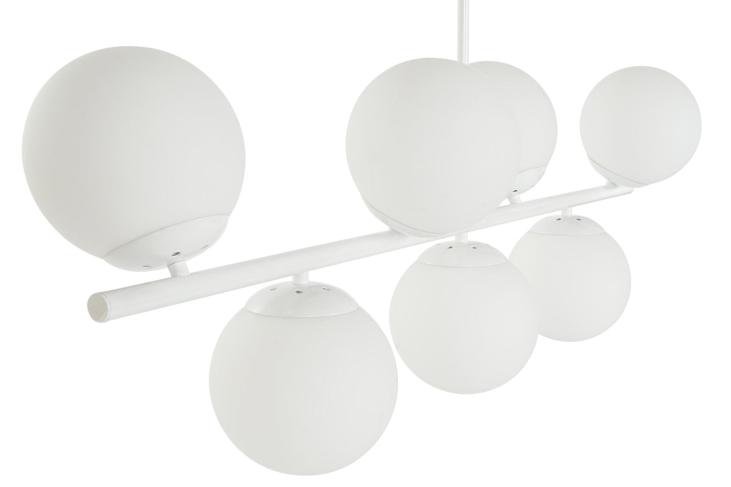 LAMPARA TECHO METAL CRISTAL 98X21X22 BOLAS BLANCO