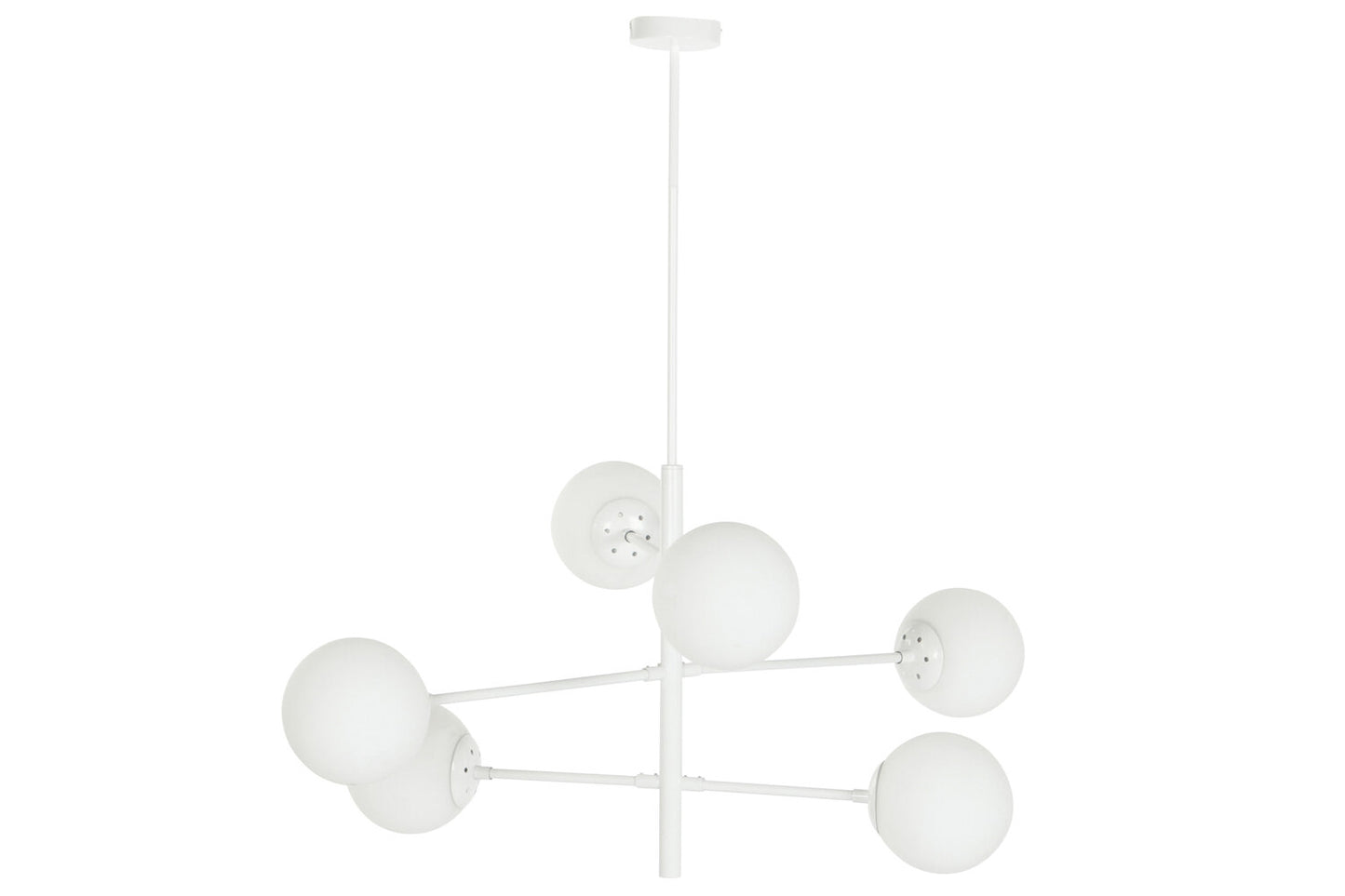 LAMPARA TECHO METAL CRISTAL 96X73X50 BOLAS BLANCO