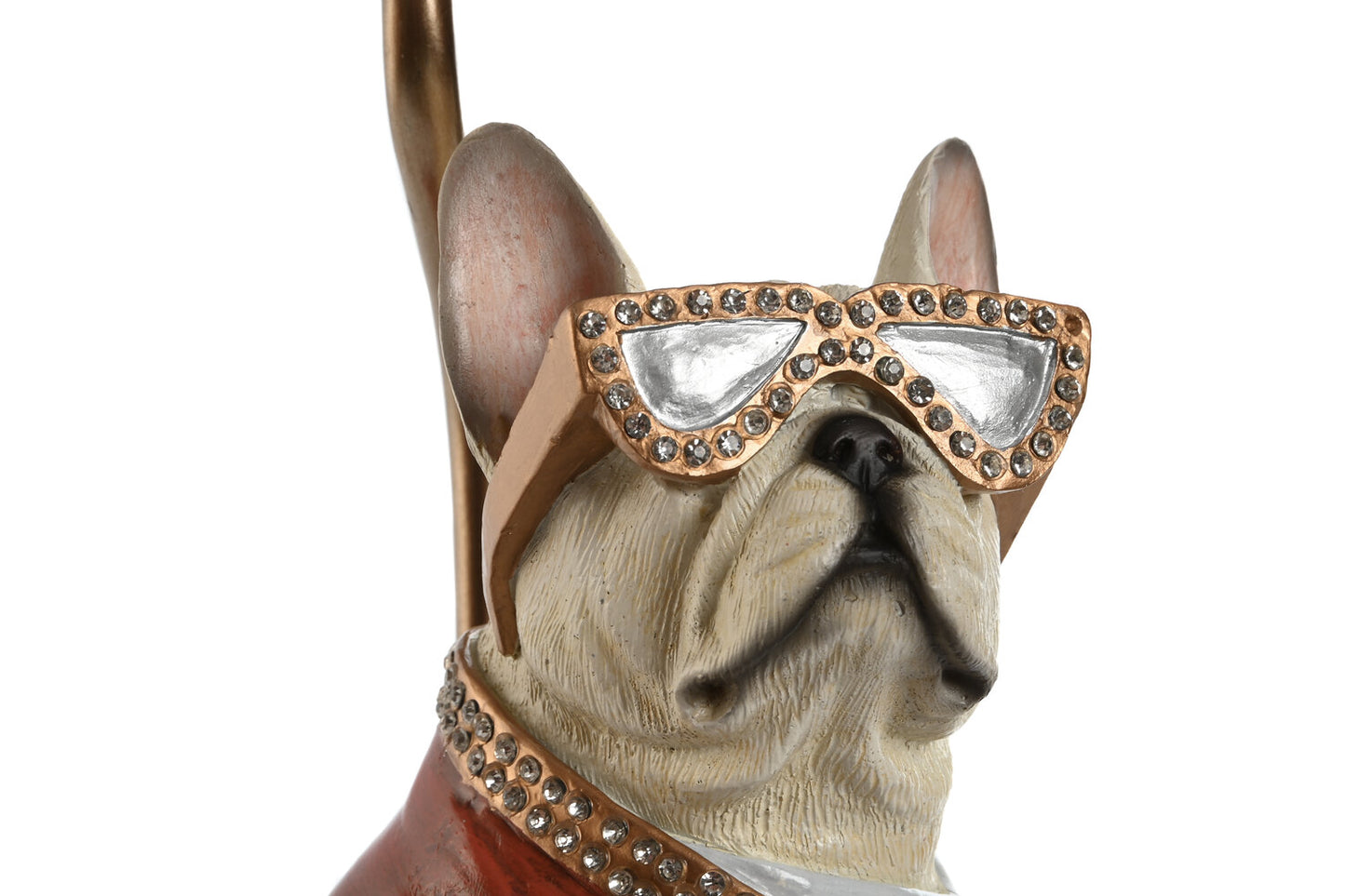 LAMPARA SOBREMESA RESINA METAL 26X26X46 PERRO