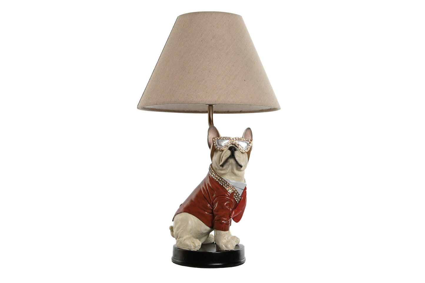 LAMPARA SOBREMESA RESINA METAL 26X26X46 PERRO