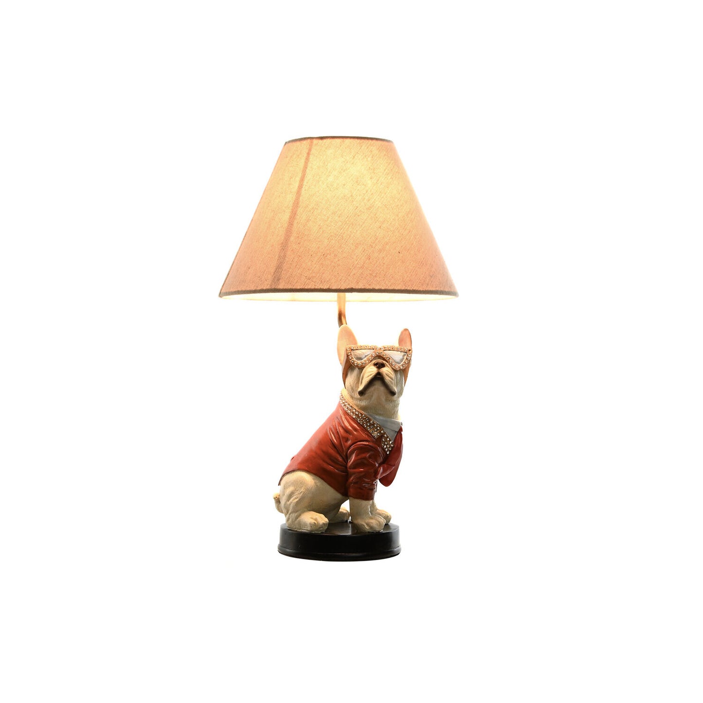 LAMPARA SOBREMESA RESINA METAL 26X26X46 PERRO