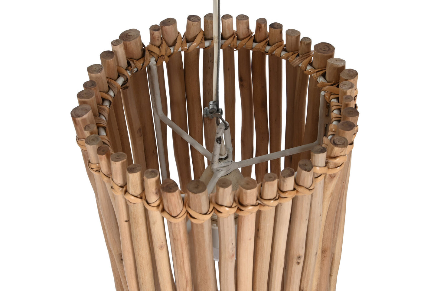 LAMPARA TECHO EUCALIPTO 20X20X40 TRONCOS BLANCO