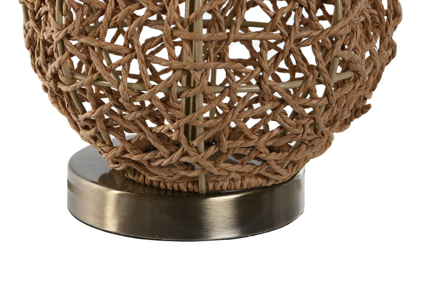 LAMPARA SOBREMESA RATAN LINO 33X33X60 BEIGE