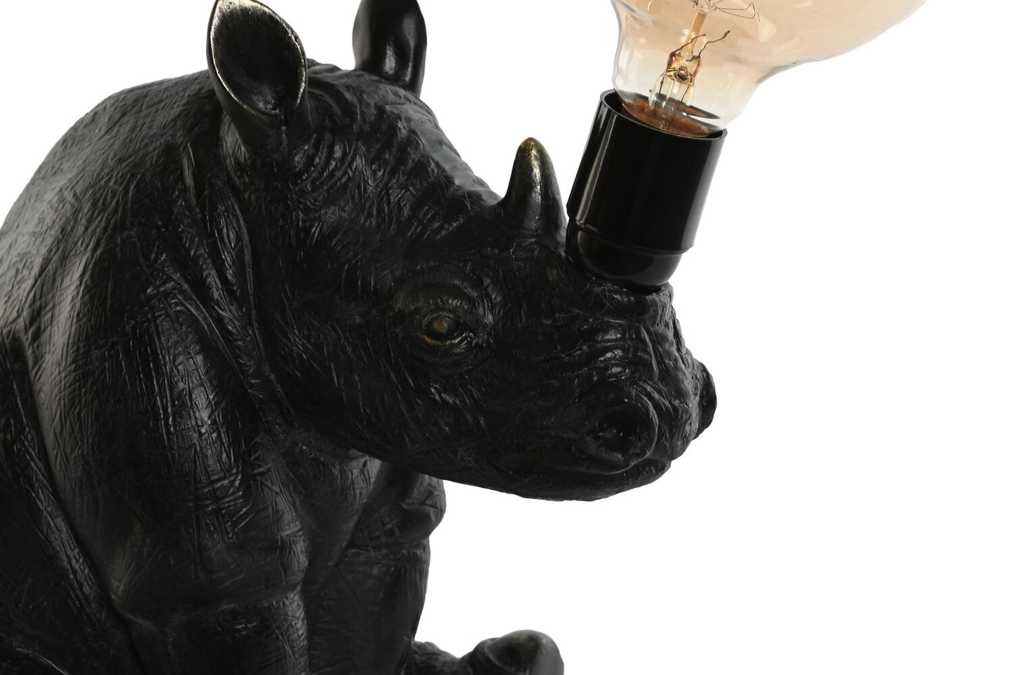 LAMPARA SOBREMESA RESINA 35X21:7X29 RINO NEGRO
