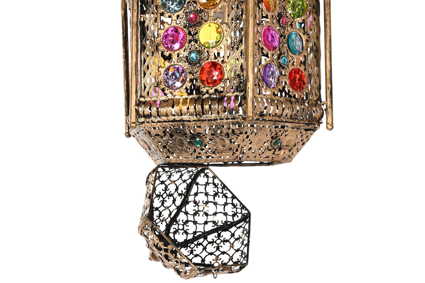 LAMPARA TECHO METAL ACRILICO 29X26X105 DORADO