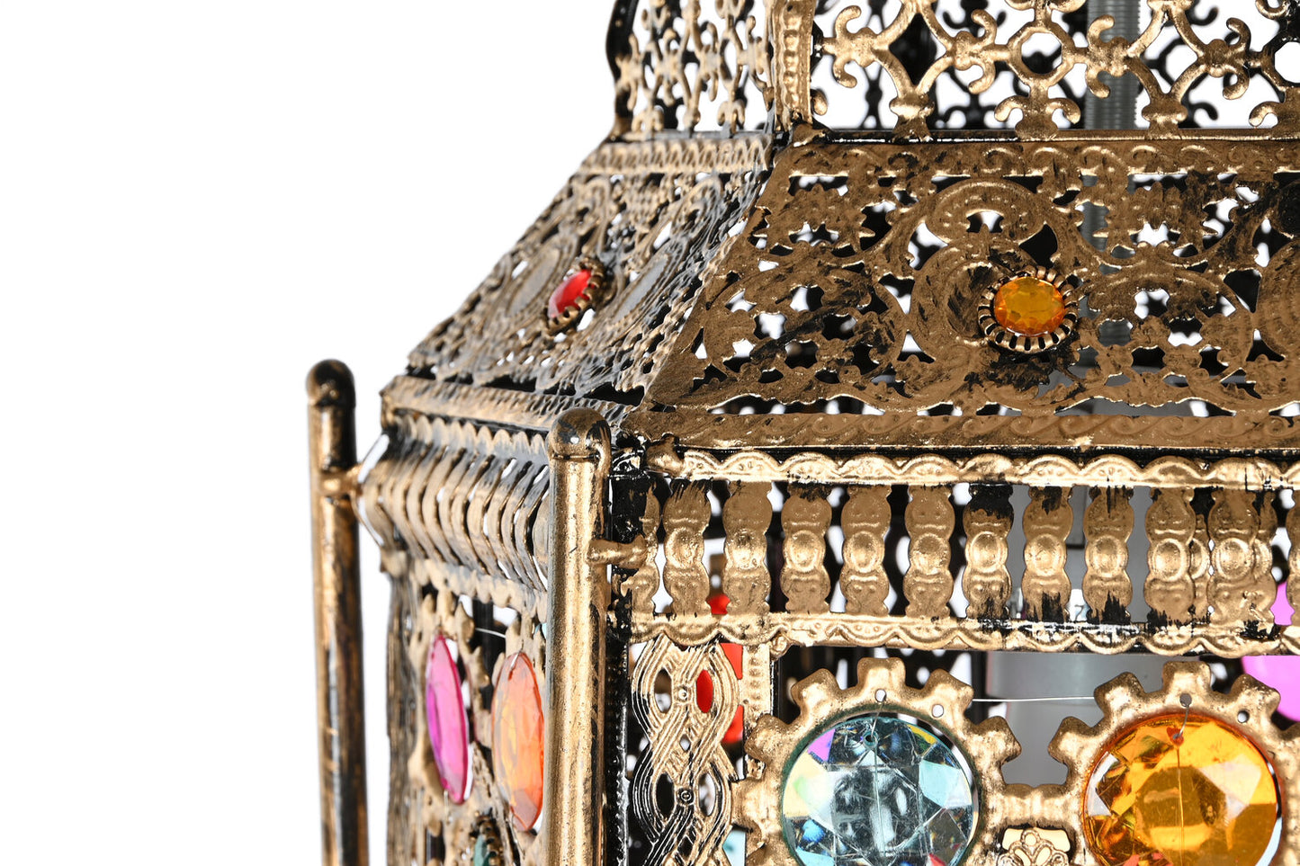 LAMPARA TECHO METAL ACRILICO 29X26X105 DORADO