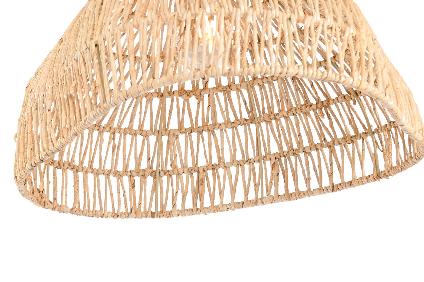 LAMPARA TECHO FIBRA METAL 53X42X32 MARRON CLARO