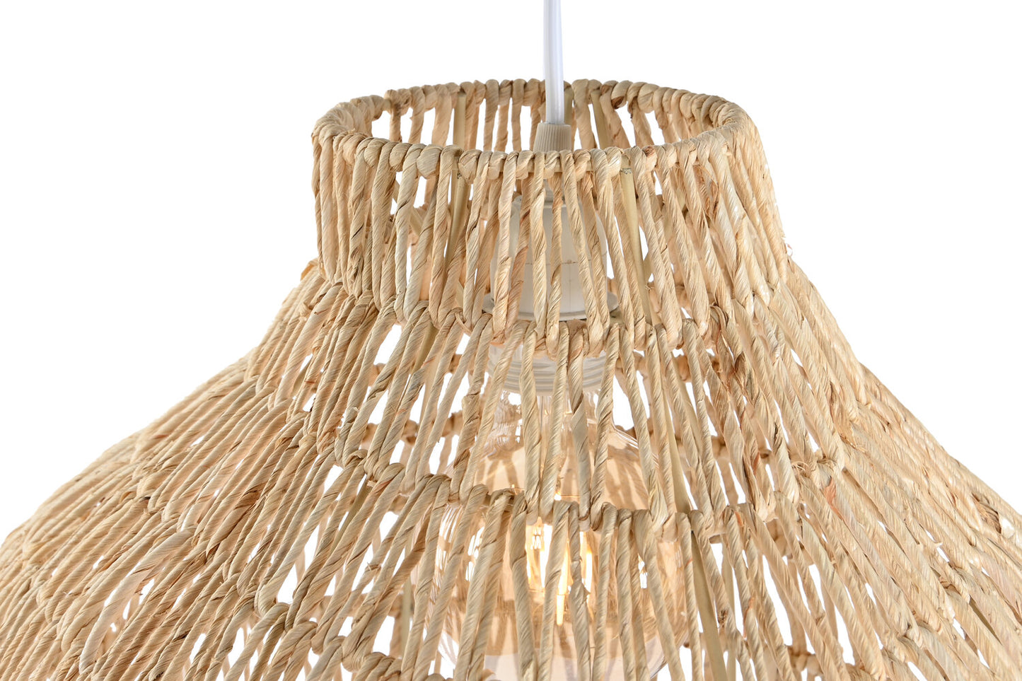 LAMPARA TECHO FIBRA METAL 53X42X32 MARRON CLARO