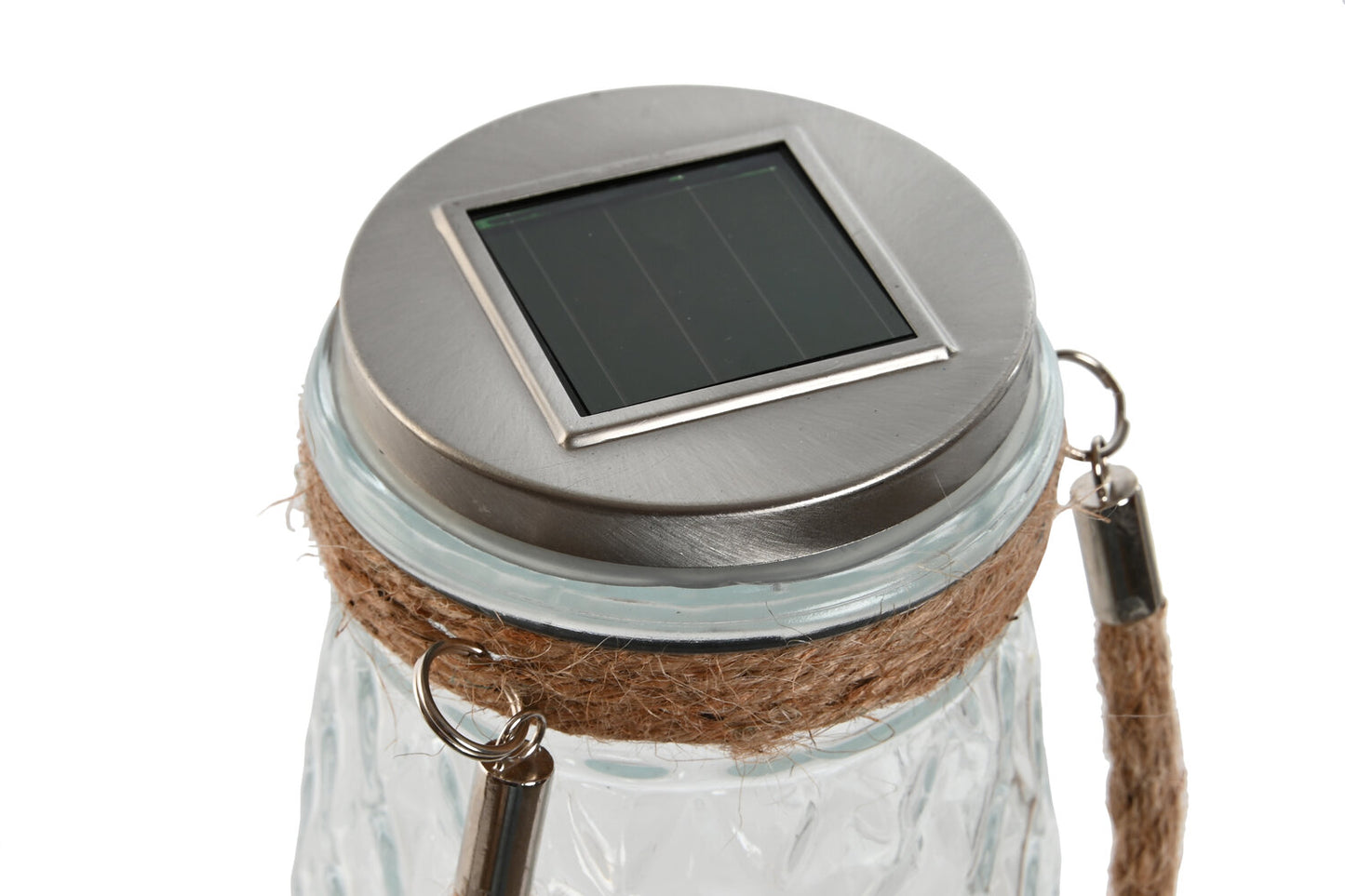 LAMPARA SOLAR LED CRISTAL 11X11X18 EXTERIOR