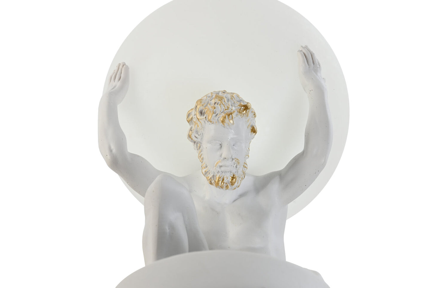 LAMPARA SOBREMESA RESINA 14X14X32 ATLAS BLANCO