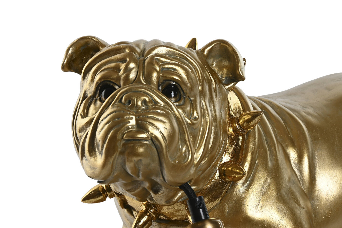 LAMPARA SOBREMESA RESINA 45X23X34 BULLDOG DORADO