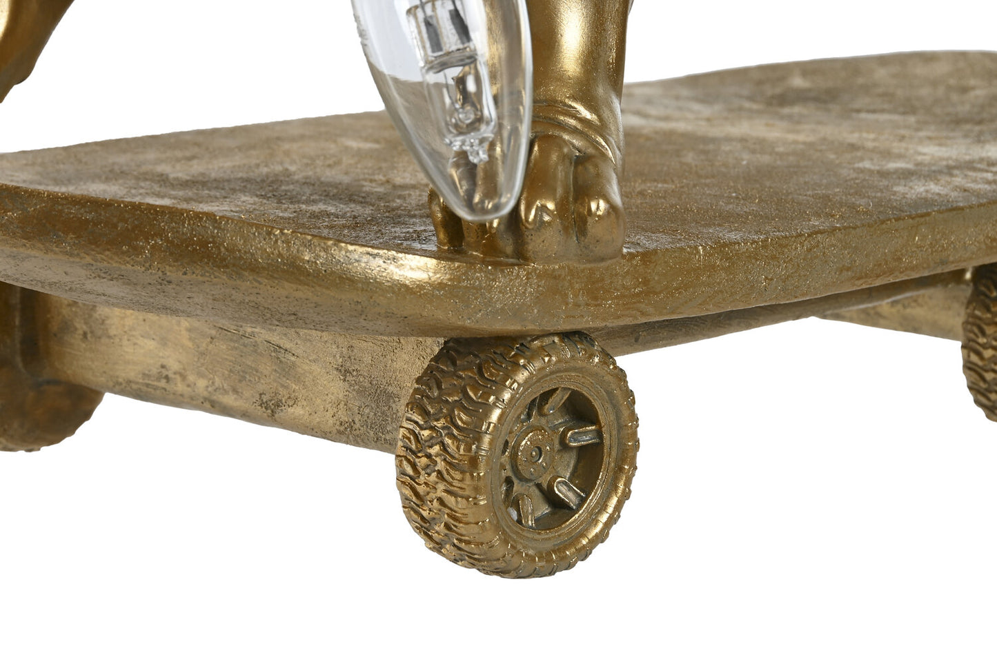 LAMPARA SOBREMESA RESINA 45X23X34 BULLDOG DORADO