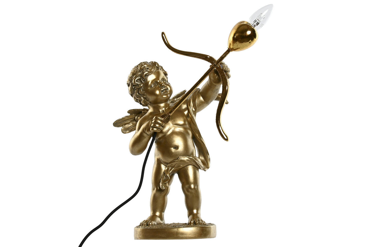 LAMPARA SOBREMESA RESINA 31:5X22X47 CUPIDO DORADO