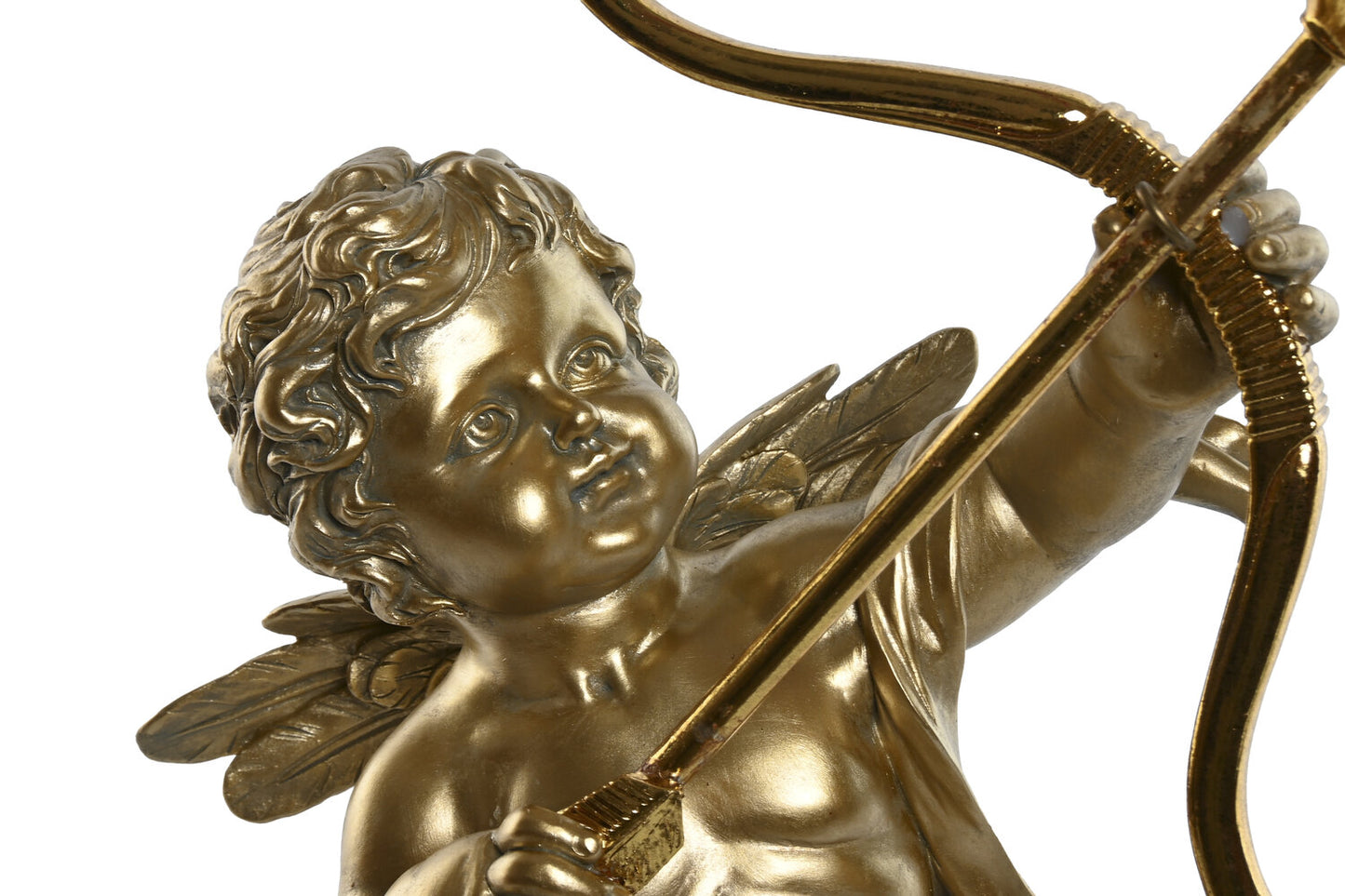 LAMPARA SOBREMESA RESINA 31:5X22X47 CUPIDO DORADO