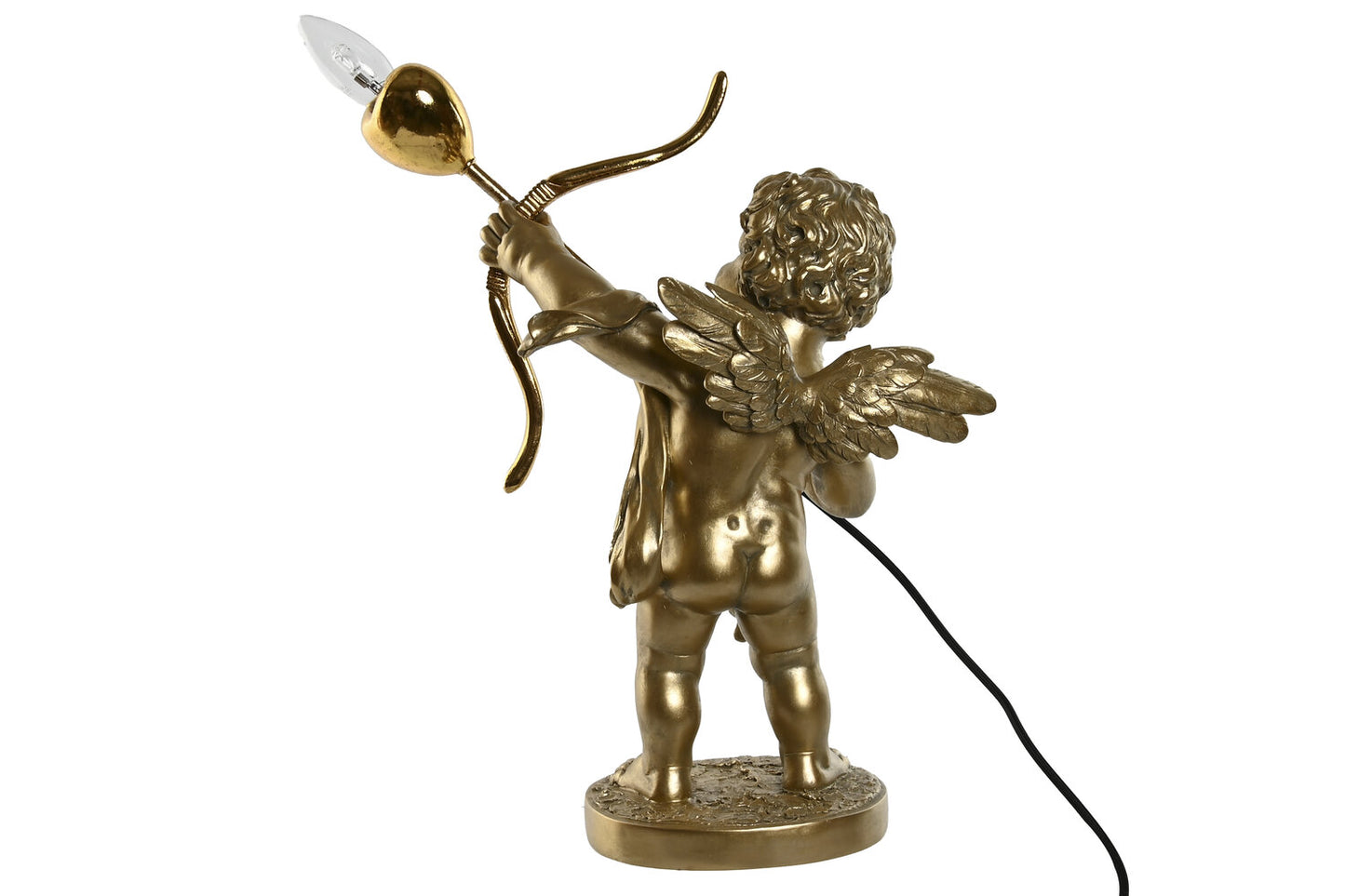 LAMPARA SOBREMESA RESINA 31:5X22X47 CUPIDO DORADO