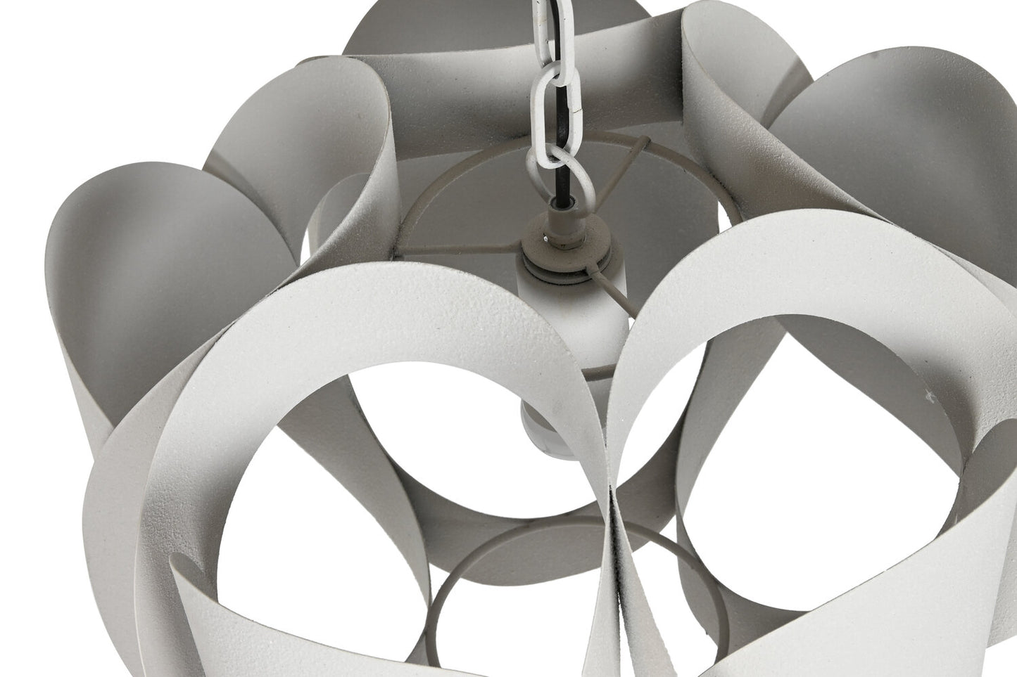 LAMPARA TECHO METAL 42X42X36 RUGOSO BEIGE