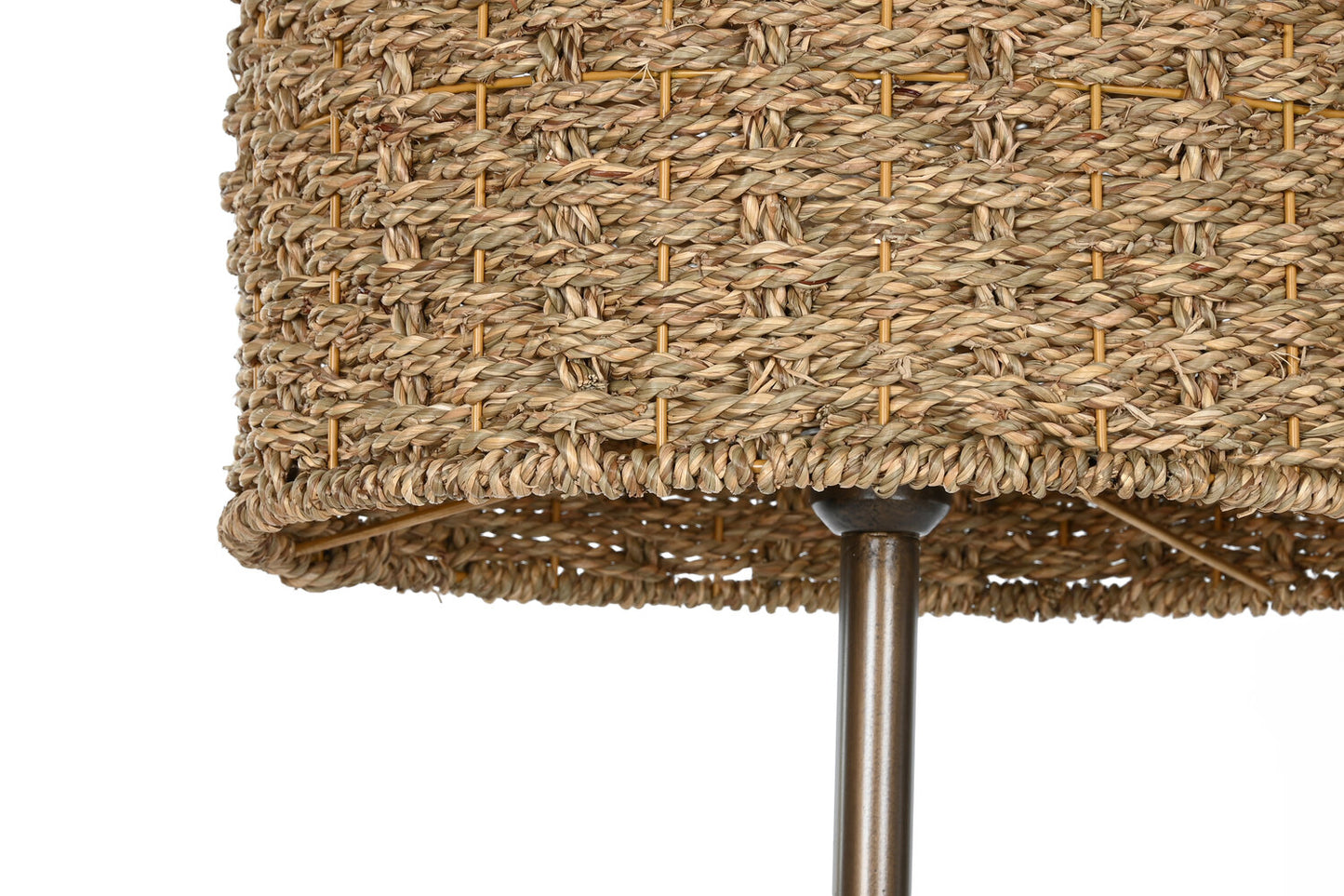 LAMPARA PIE METAL FIBRA 41X41X156 MARRON