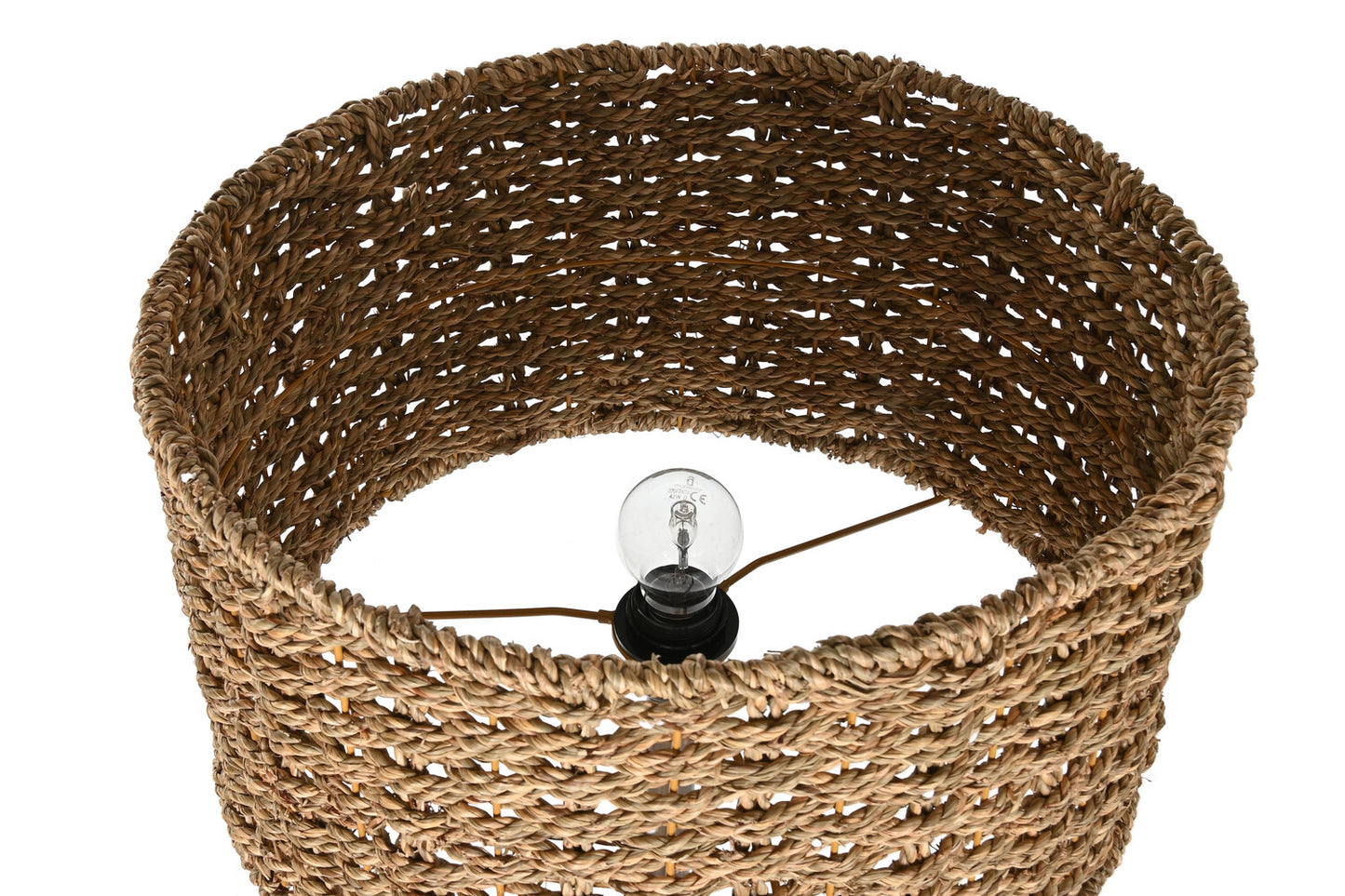 LAMPARA PIE METAL FIBRA 41X41X156 MARRON