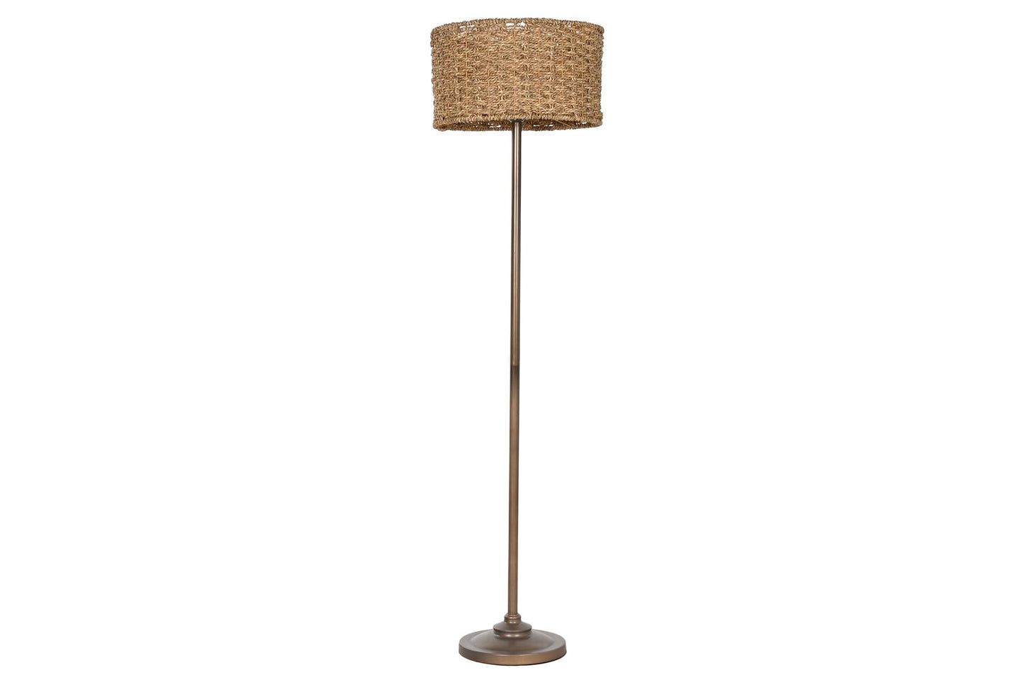 LAMPARA PIE METAL FIBRA 41X41X156 MARRON
