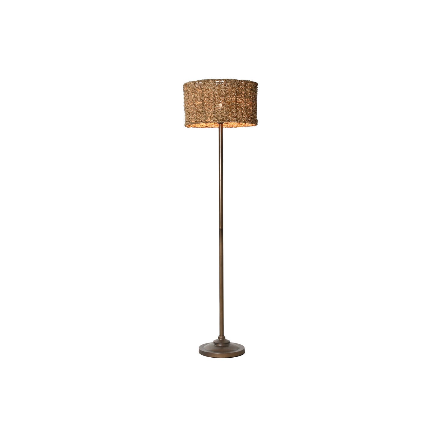 LAMPARA PIE METAL FIBRA 41X41X156 MARRON