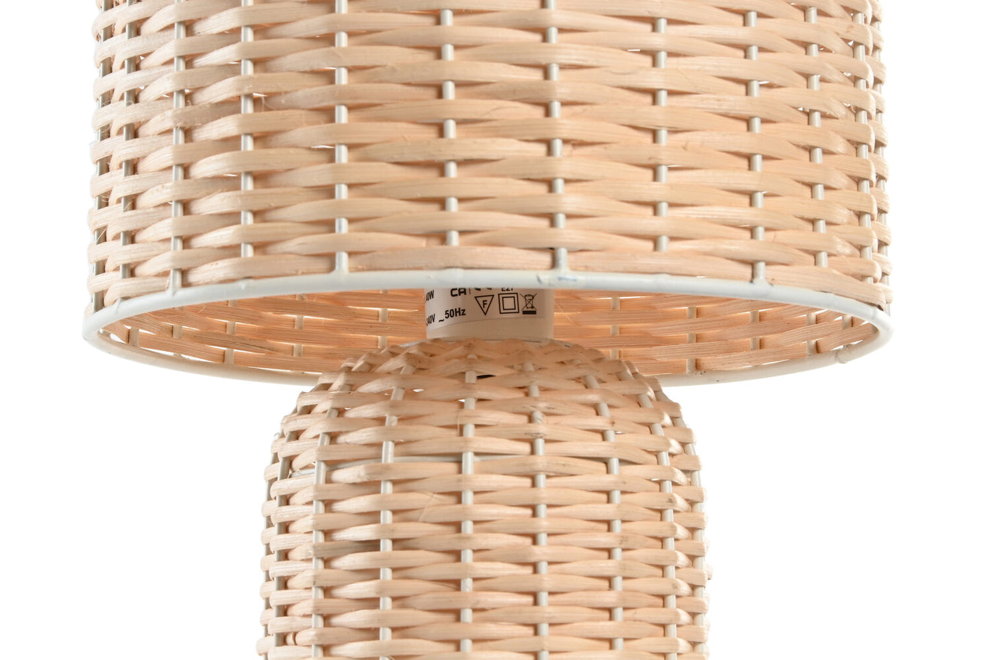 LAMPARA SOBREMESA RATAN 25X25X41 BEIGE