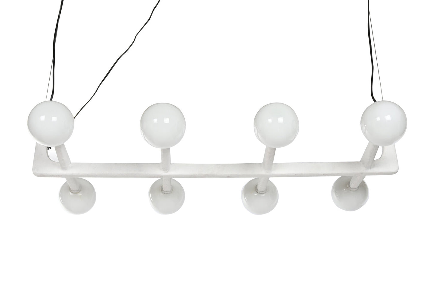 LAMPARA TECHO METAL CRISTAL 110X45X120 BOLA BLANCO