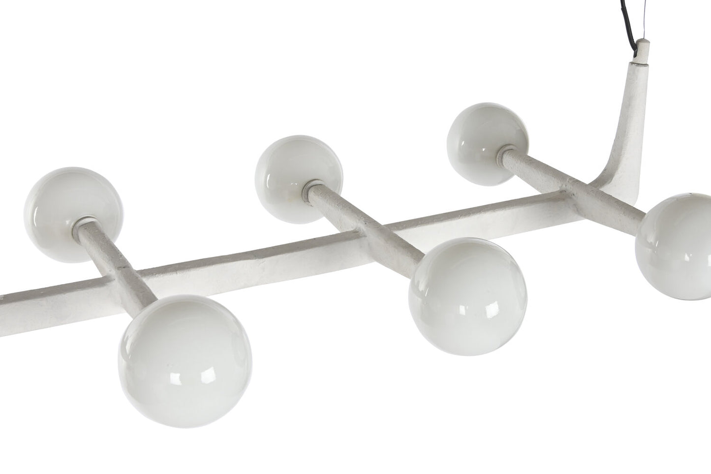 LAMPARA TECHO METAL CRISTAL 110X45X120 BOLA BLANCO