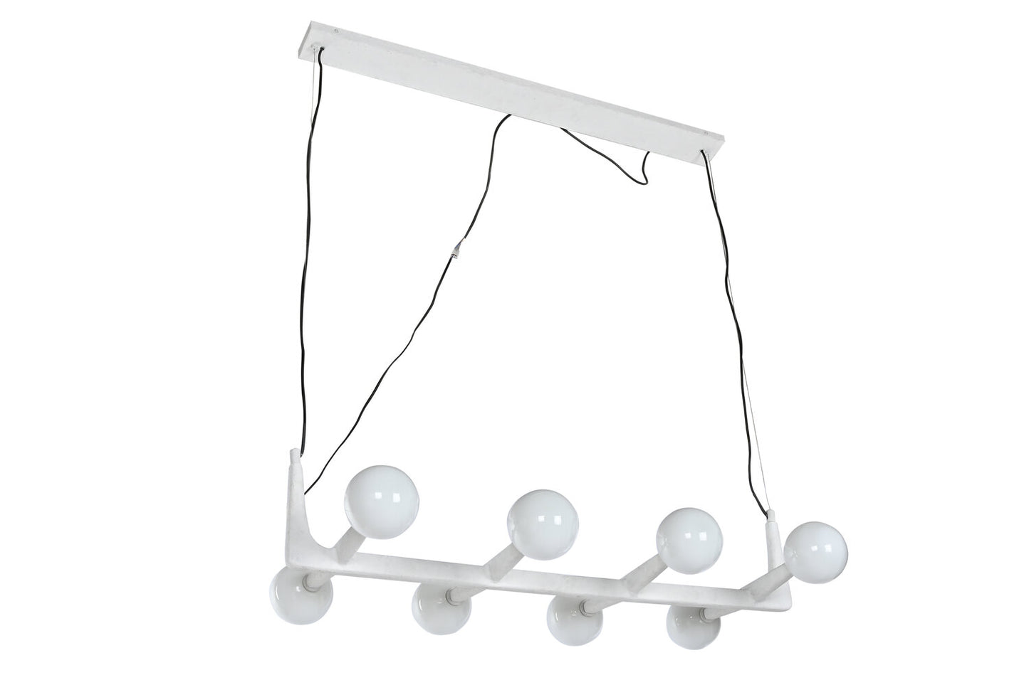 LAMPARA TECHO METAL CRISTAL 110X45X120 BOLA BLANCO