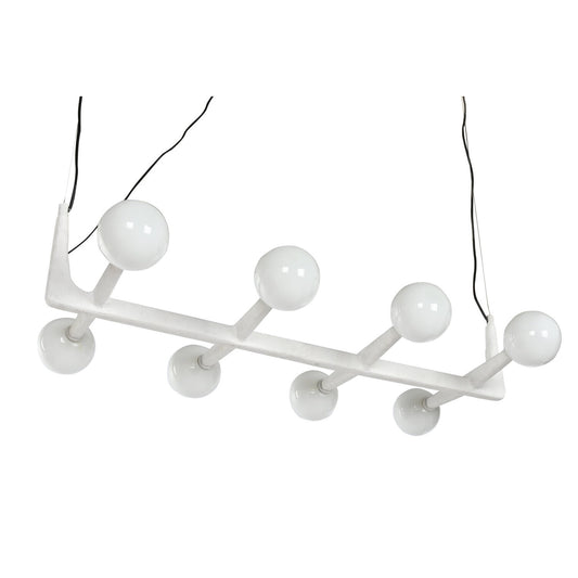 LAMPARA TECHO METAL CRISTAL 110X45X120 BOLA BLANCO