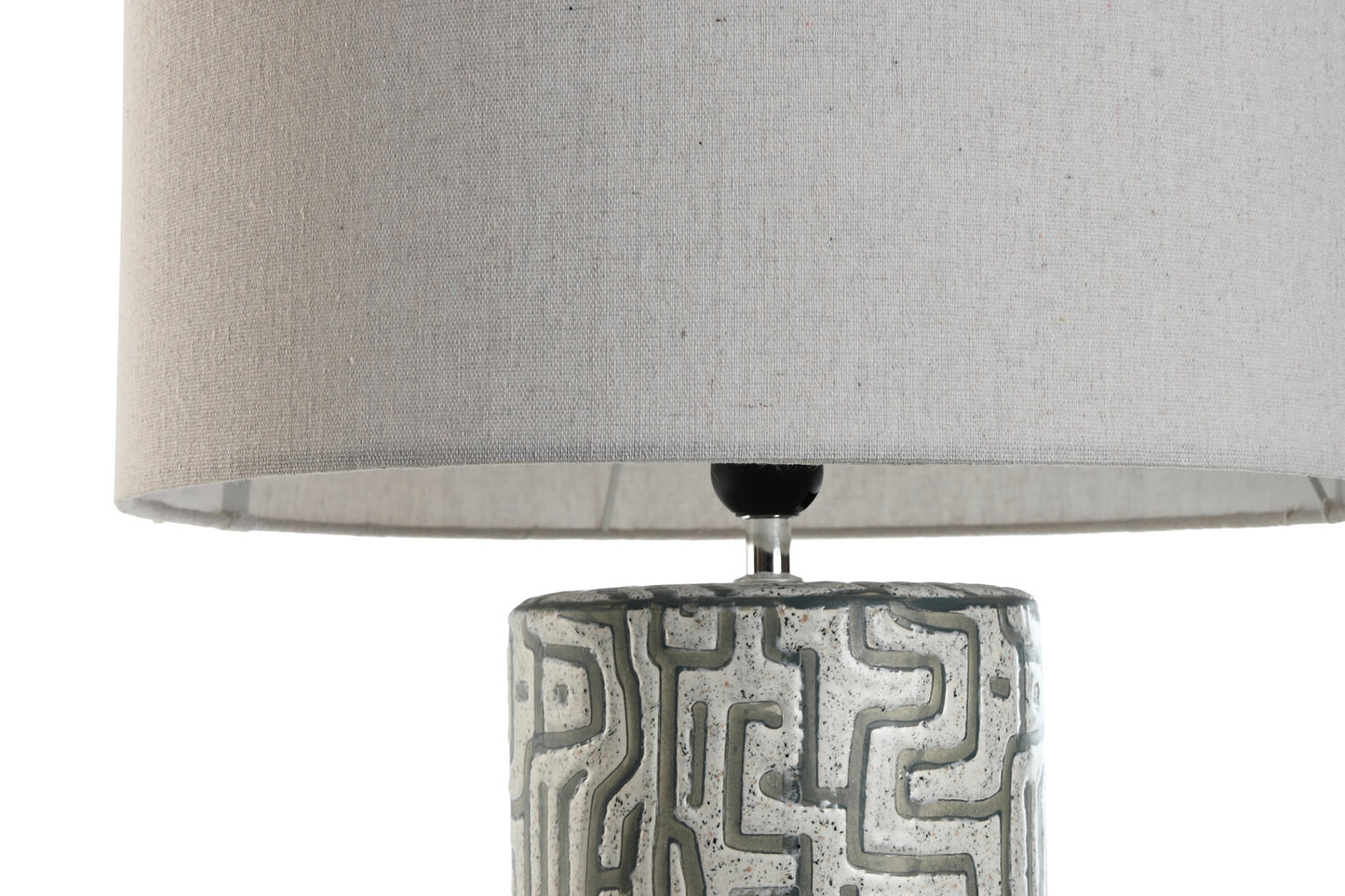 LAMPARA SOBREMESA CERAMICA LINO 42X42X73 BLANCO