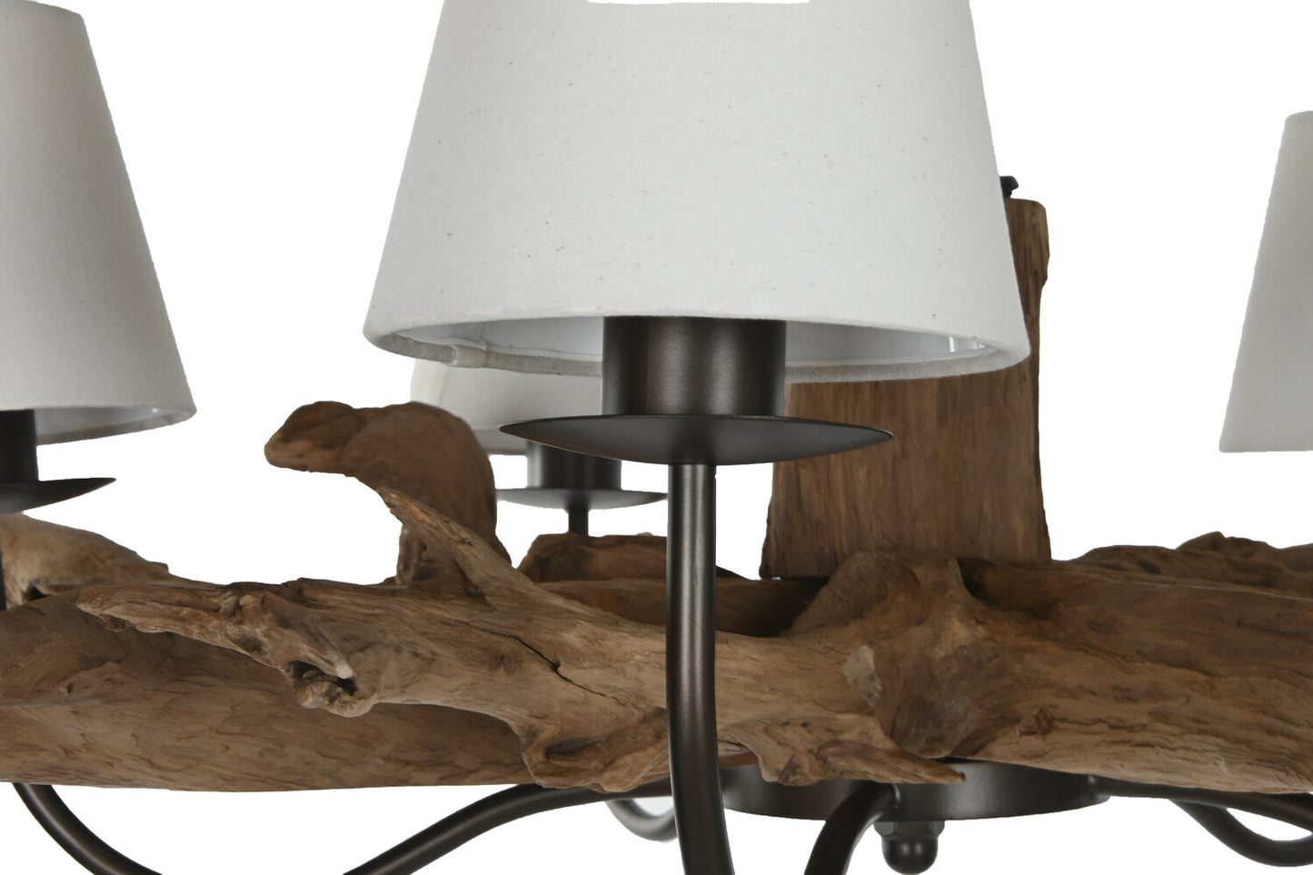 LAMPARA TECHO TECA 90X90X35 5 PANTALLAS CRUDO