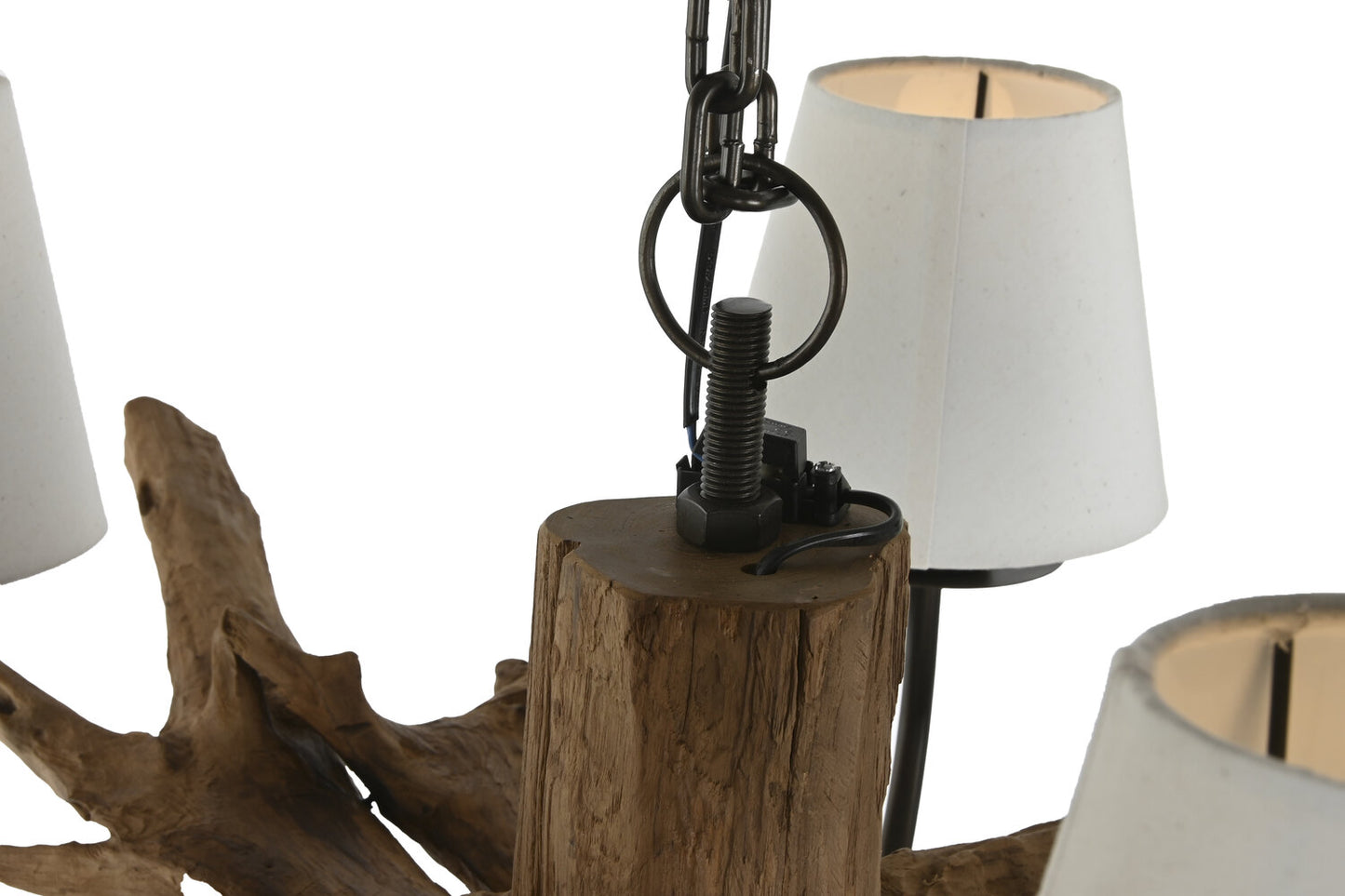 LAMPARA TECHO TECA 90X90X35 5 PANTALLAS CRUDO