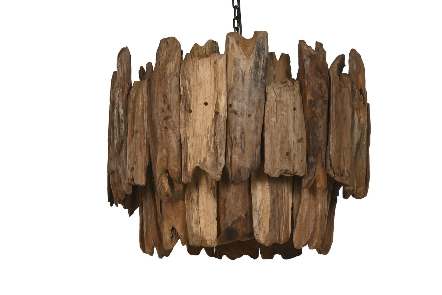 LAMPARA TECHO TECA HIERRO 65X65X50 HECHO A MANO