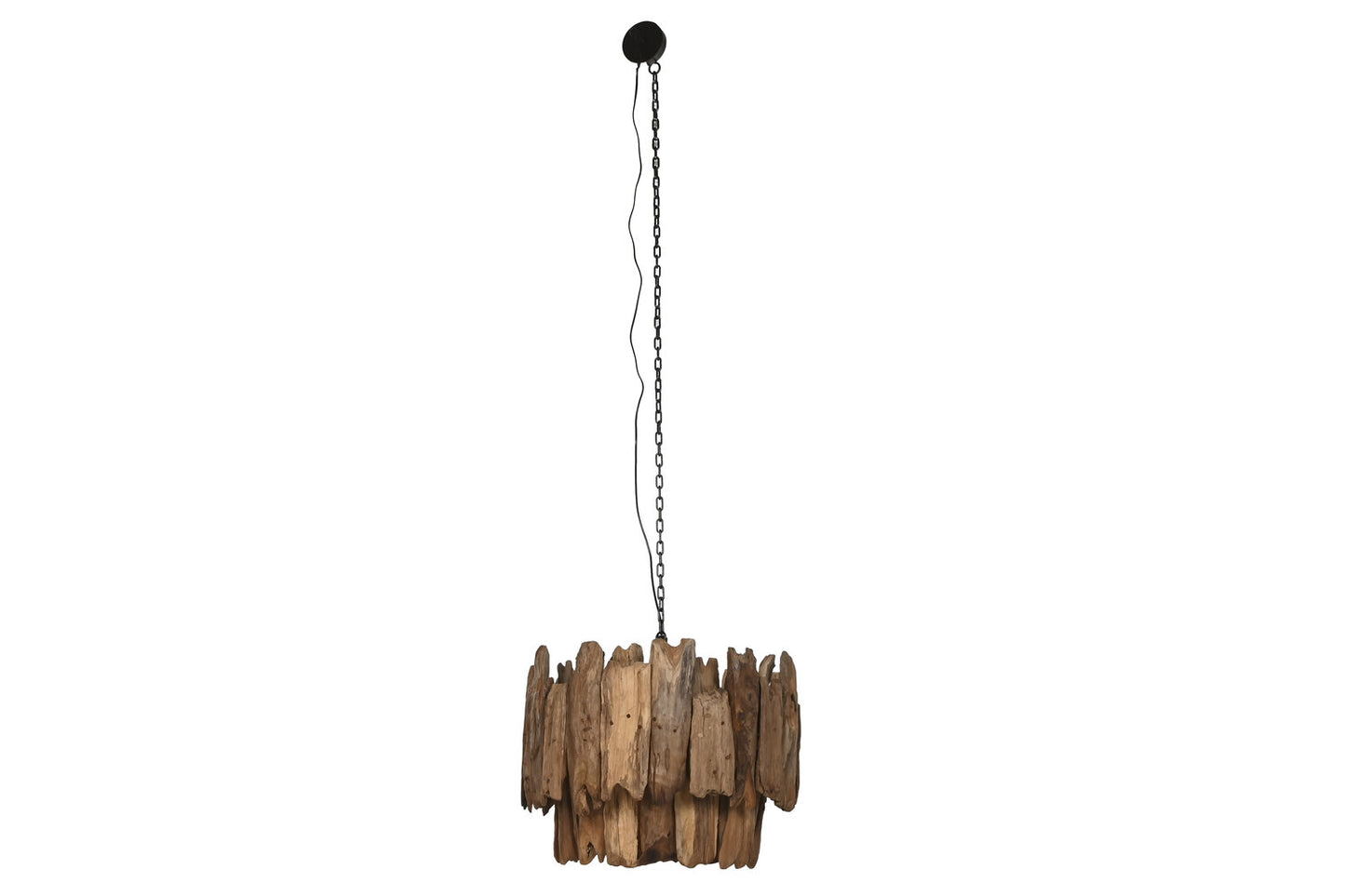 LAMPARA TECHO TECA HIERRO 65X65X50 HECHO A MANO