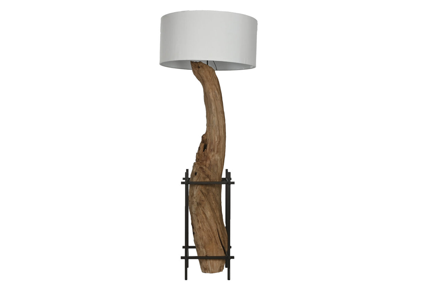 LAMPARA TECHO TECA HIERRO 65X65X50 HECHO A MANO