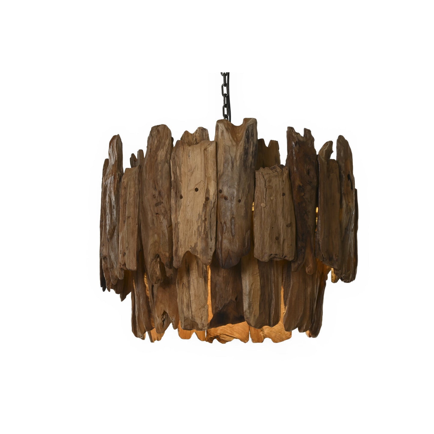 LAMPARA TECHO TECA HIERRO 65X65X50 HECHO A MANO