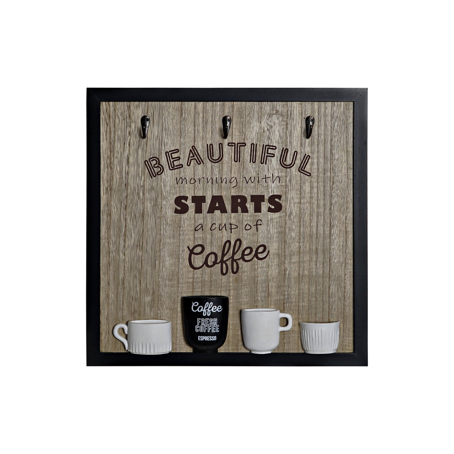 PERCHERO PARED MADERA RESINA 41X3X41 MARRON