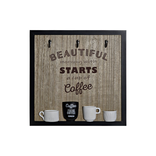 PERCHERO PARED MADERA RESINA 41X3X41 MARRON