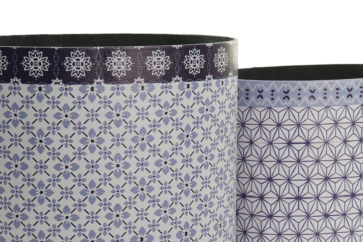 PAPELERA SET 2 LIENZO MADERA 31:5X23X35:3 AZUL